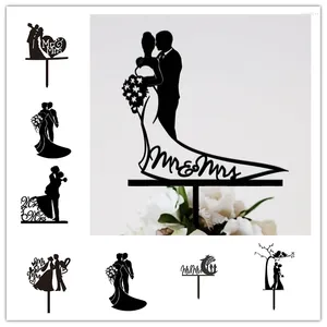 Party Supplies Acrylic Wedding Cake Topper Bride And Groom Toppers Engagement Anniversary Decorations Valentine's Day Dessert Decor
