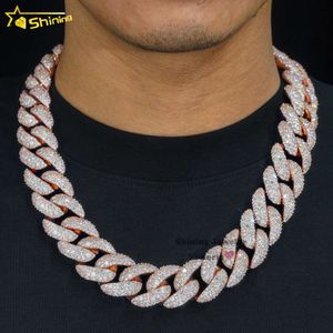 Pass diamante testador de alta qualidade 925 prata esterlina hip hop jóias iced out vvs moissanite miami mosaico cubana link chain