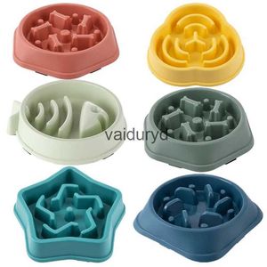 Dog Bowls Feeders Pet Cat Dog Slow Food Bowl Fat Help Healthy Round Anti-choking Thickened And Non-slip ltiple Colors Shapesvaiduryd