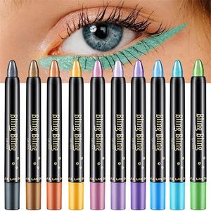 15 färger Pearlescent Eyeshadow Pen Eye Shadow Stick Långvarig vattentät Highlighter Shiny Lying Silkworm Cosmetics 240111