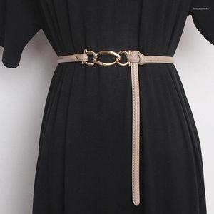 Belts Women's Runway Fashion Genuine Leather Cummerbunds Female Dress Corsets Waistband Decoration Narrow Belt TB2289