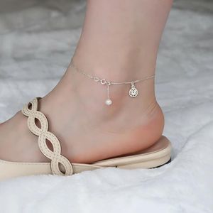 Anklets ASHIQI Natural Freshwater Pearl Charm Anklet Foot Bracelet Fashion Jewelry Gift for Girls