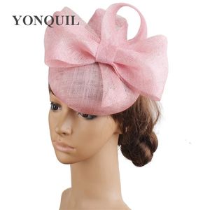 Cappello da sposa Sinamay a 4 strati di alta qualità Fascinators bianchi per donne eleganti Banchetto Cocktail Accessori per capelli di modisteria 240110