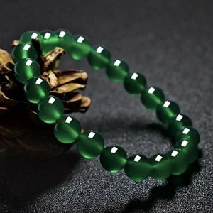Braccialetti Regalo Feng Shui 7A Bracciale in cristallo di calcedonio con agata verde per uomo e donna, gioielli con amuleto portafortuna