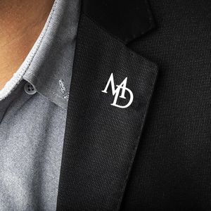 Rings Tangula Custom Initials Brooch for Groom Men's Stainless Steel Initials Letters Lapel Pin Personalized Wedding Best Man Jewelry