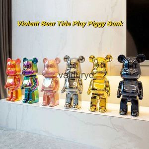 Oggetti decorativi Figurine Placcatura Orso violento Statua Decorazione soggiorno di lusso Figura elegante Bearbricks Salvadanaio Art Home Ornamentvaiduryd