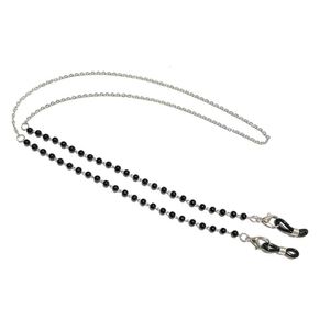 Cordoncini metallici Occhiali da vista con perline alla moda Catena per occhiali da lettura per donna Collana Bracciale Occhiali da sole Occhiali da vista Perla nera