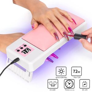 UV Led Nail Lamp for Nails Gel 72W Professional Manicure Dryer with Arm Rest 240111