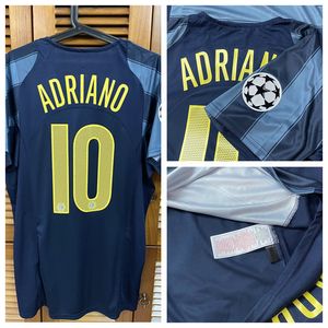 Vintage Classic In-M 04/05 UCL Shirt Jersey Kort ärmar Adriano Custom Name Number Patches Sponsor