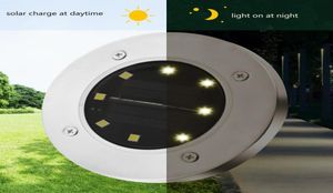 Lampada da terra ad energia solare 8 LED Lampada da prato paesaggistica Giardino domestico Scale da strada esterne Sensore PIR Luce al piano terra3390177