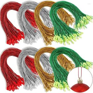 Juldekorationer 100 st/pack 20 cm Tag Ropes Tree Ball Ornament Hanger String Ribbon Hook With Snaps Locking For Xmas Label Lanyard
