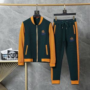 2024 NEUES Mode-Sport-Set für Frühling und Herbst, komplettes Set für Herren, luxuriös, schlicht, Slim-Fit-Mantel, Kapuzenpullover, langärmelig, lange Hosen, Farbe, Strickjacke, mit Kapuze, lockerer Anzug, M-3XL