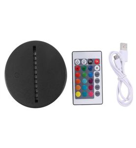 Cavo USB Touch 3D LED Portalampada Base lampada Luci notturne Sostituzione 7 colori Basi di illuminazione colorate Supporti per decorazioni da tavolo9970922