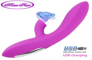 Man nuo G Point Clitoris Vibrator Sex Toys for Women Clit Sucker Nipple Sucking Adjustable 12 Suction 12 Vibration USB Charging Y19169201