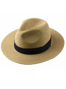 Berets حجم كبير القبعات بنما سيدة الشاطئ واسعة الحافة القش القبعة رجل الصيف غلاف الشمس بالإضافة إلى الحجم فيدورا قبعة 5557 سم 5860 سم 6164 سم
