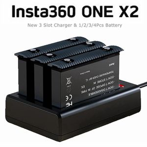 Accessoires New Insta 360 Zubehör ein x2 1700 mAh Lithium Batterie + 3 Slot USB Ladegerät Ladung Hub für Insta360 Ein x2 Ladekits