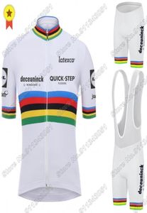 Maglia da ciclismo Quick Step White World Set Abbigliamento da corsa Tuta da bici da strada Pantaloncini con bretelle da bicicletta Maillot Cyclisme Racing Sets5580459