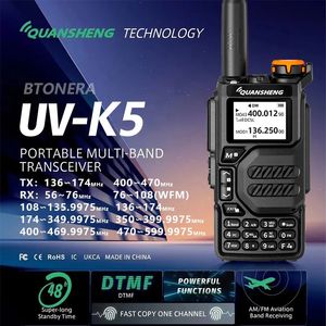 Quansheng UV K5 Walkie Talkie Taşınabilir Radyo AM FM İki yönlü radyo komütatör istasyonu amatör kablosuz set uzun menzilli alıcı 240110