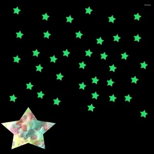 Adesivos de parede 100pcs crianças quarto fluorescente brilho nas estrelas escuras adesivo luminoso cor #50