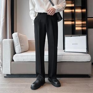 Pantaloni bianchi grigi neri pantaloni da completo da uomo slim moda sociale pantaloni eleganti da uomo pantaloni dritti coreani pantaloni formali da ufficio da uomo M5XL