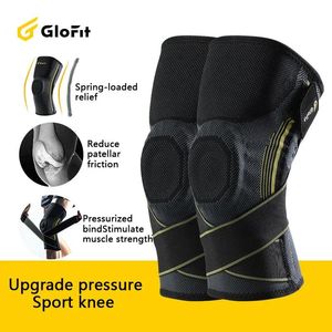Pads Glofit Knee Pads Brace Compression Knee Support Springs Gym Sports Basketball Kneepad Strap Patella Protector For Unisex