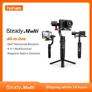 Tripods Hohem iSteady Multi Gimbal Allinone 3Axis Handheld Stabilizer Phone and Camera Selfie Stick Tripod for GoPro/Sony/ Smartphone