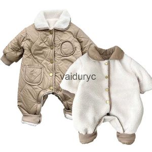 Macacão dupla face inverno bebê macacão lã de cordeiro roupas de uma peça de pelúcia crianças macacão para meninos meninas coreano criança infantil outfit 0-3tvaiduryc