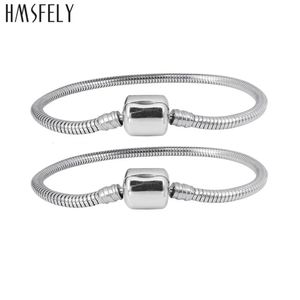 HMSFELY 316L Stainless Steel Snake Chains Bracelet For Women DIY Charm Bracelets Accessories Round Ball Buckle Bracelet 240110