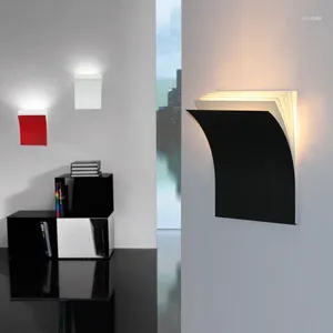 Vägglampa enkel stil kreativa böcker sconce moderna led ljusarmaturer för sovrummet sovrum hem belysning lampara