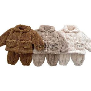 Set di abbigliamento In pile ldren Vestiti Set Autunno Inverno Cappotto per bambini Pantaloni 2 pezzi Abbigliamento per la casa per bambini Pigiama per neonato per ragazzi Ragazze Outfitvaiduryb