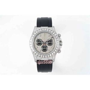 Lüks Rolaxs Watch JVS Saat çapı 40 mm 7750 hareketli çok fonksiyonlu zamanlama göktaşı disk Safir Cam Ayna Swarovski Yüzük 904 Çelik