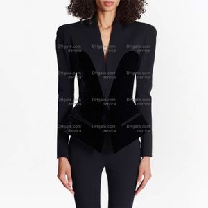 Designer de luxo blazer feminino jaqueta ternos roupas veludo painéis primavera novos topos lançados