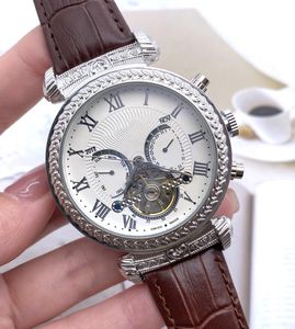 Relógio de moda masculino relógio esqueleto turbilhão mão-liquidação mecânica relógio automático clássico relógios de couro natural cavalheiro negócios