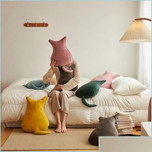 Movies Tv Plush Toy P Creative Cat Shaped Pillow Stuffed Soft Kitten Pie Cushion Nordic Style Room Decoration Birthday G Drop Deli Dhgsx