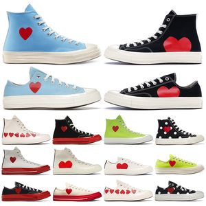 Low Commes des Garcons x 1970. All Star Canvas Buty Designer Women Mens Classic 70 Chucks Taylors Multi-Heart High Top Vintage Flat Trainers Casual Sports Treakers