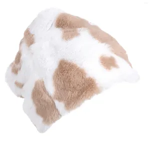 Berets Cow Print Beanie Plush Woollen Cap The Wearing Decor Good-looking Skiing Hat Miss Pattern