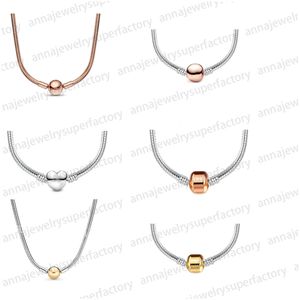 مصمم جديد أصلي S925 قلادة قلادة فضية للنساء DIY Fit Pandoras لحظات الأفعى سلسلة الأزياء سلاسل الترقوة هدية المجوهرات مع صندوق