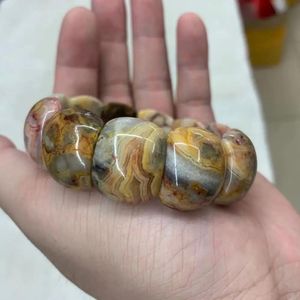 Bangles Meksika Çılgın Dantel Agate /Sardonyx Bilezik Doğal Taş Boncuk Boncuklar Kadın İçin Barko Boyuncu!