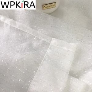 Shining Silver White Sheer Curtain For Living room Bedroom Modern Simple Strips Voile Window Gauze Kitchen Drapes WP396H 240111