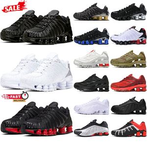 Klasik eğitmenler shox tl erkekler koşu ayakkabı chaussures gündoğumu üçlü siyah beyaz volt gümüş hız kırmızı koyu mavi erkek zapatillas spor spor ayakkabılar