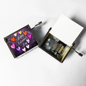 Sublimation Blank Music Box Mini Hand Crank MDF Wooden Musical Box -you are my sunshine