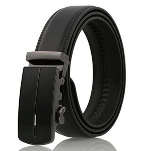 Fashion Men039S Business Beltautomatic Buckle Slide Ratchet Belts For Men äkta Leathertrim to Fit9543554