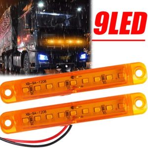 New 9 LED Waterproof Side Warning Light Multicolor Truck Trailer Bus Van Lorry Width Lamp Signal Marker Bulb Lamp 12V-24V