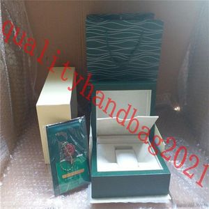 Super Watch Box Green Box Papers Mens Watches Dift Pudełka Skórzowa karta torby 0 8kg dla Solex Watch Box z torb304e