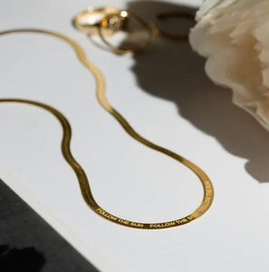 Halsband Doremi 5mm Gold Snake Chain Graved Namn Halsband för kvinnor Choker Rostfri Personlig smyckespresent