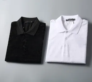 24ss yeni moda erkekler polo gömlek kısa kollu tasarımcı erkek patron gömlek lüks yaka patron mektup yüksek kaliteli en iyi iş ince fitting t-shirt üstleri .fy0017