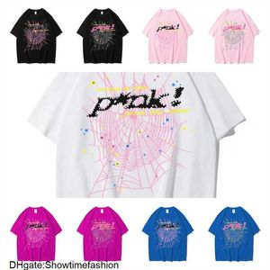 24SSメンズTシャツ555ヒップホップカニエススタイルSP5DER Tシャツスパイダージャンパーヨーロッパとアメリカの若い歌手半袖DMM5