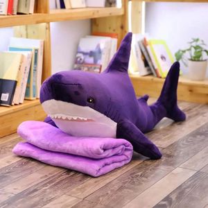 60-140 cm Big Plush Shark från Ryssland Shark Plush Toys With Filtstoppade dockor Soft Animal Pillow Kids Baby Toys Birthday Present 240111