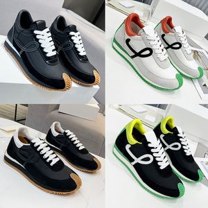 Designerskor Run Sneakers Mens Womens Trainers Classic Nylon Suede Lace Up Platform Sneaker Upper Fashion Trainers With Box Size 35-45