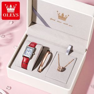 Novo 3 pçs conjunto relógios feminino pulseira de couro senhoras relógio relógios chineses de alta qualidade simples casual feminino analógico relógio de pulso pulseira colar presente montre feminino 6625